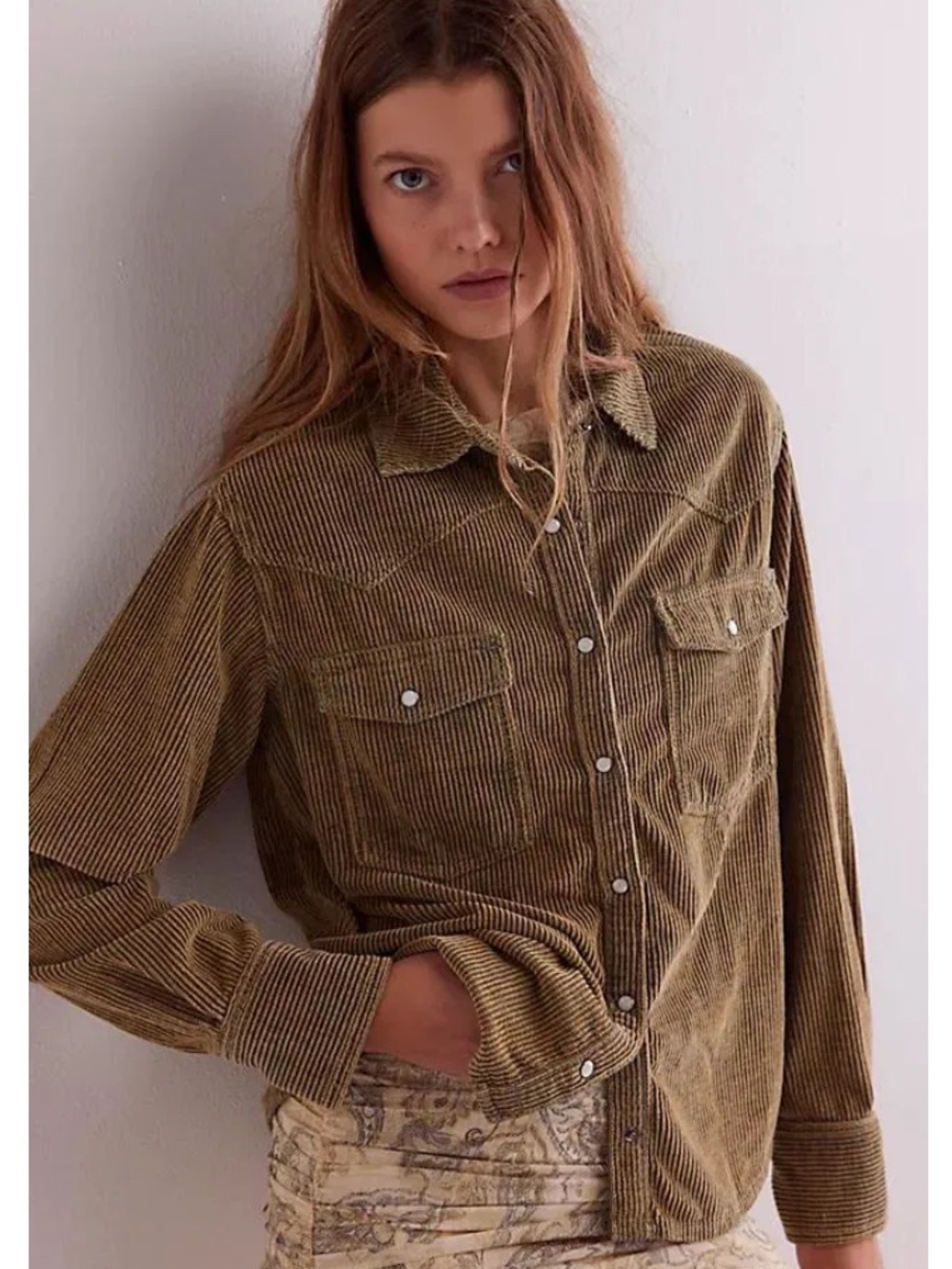 Factory Sample Hideaway Cord Shirt Style Corduroy Shacket NWOT